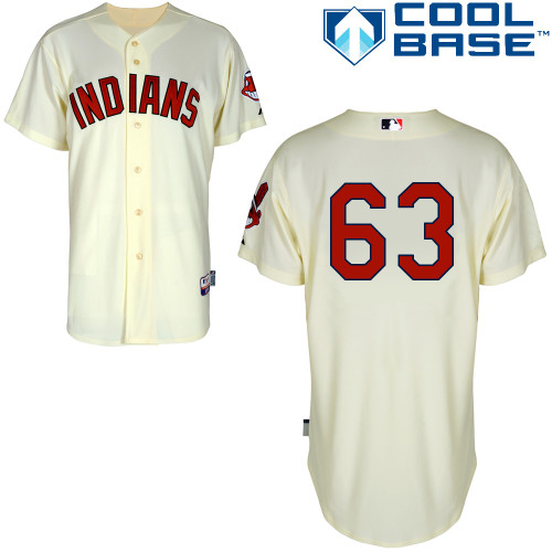 Justin Masterson #63 MLB Jersey-Cleveland Indians Men's Authentic Alternate 2 White Cool Base Baseball Jersey